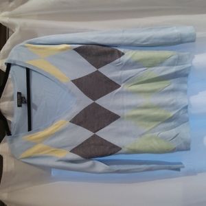 Argyle, V-Neck, New York & Company Sweater, Medium